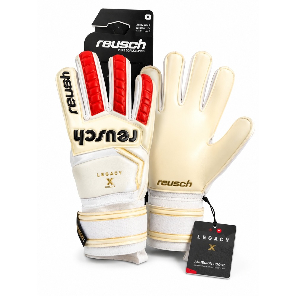 Reusch Goalkeeper Gloves Men Size 8 White Legacy Gold X Retro Soccer 5270904
